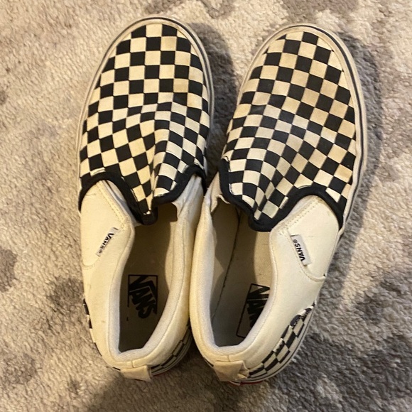 Vans Black and White Checkerboard Slip-Ons - Picture 3 of 7